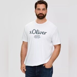 S. Oliver White Logo Tee Men’s Small